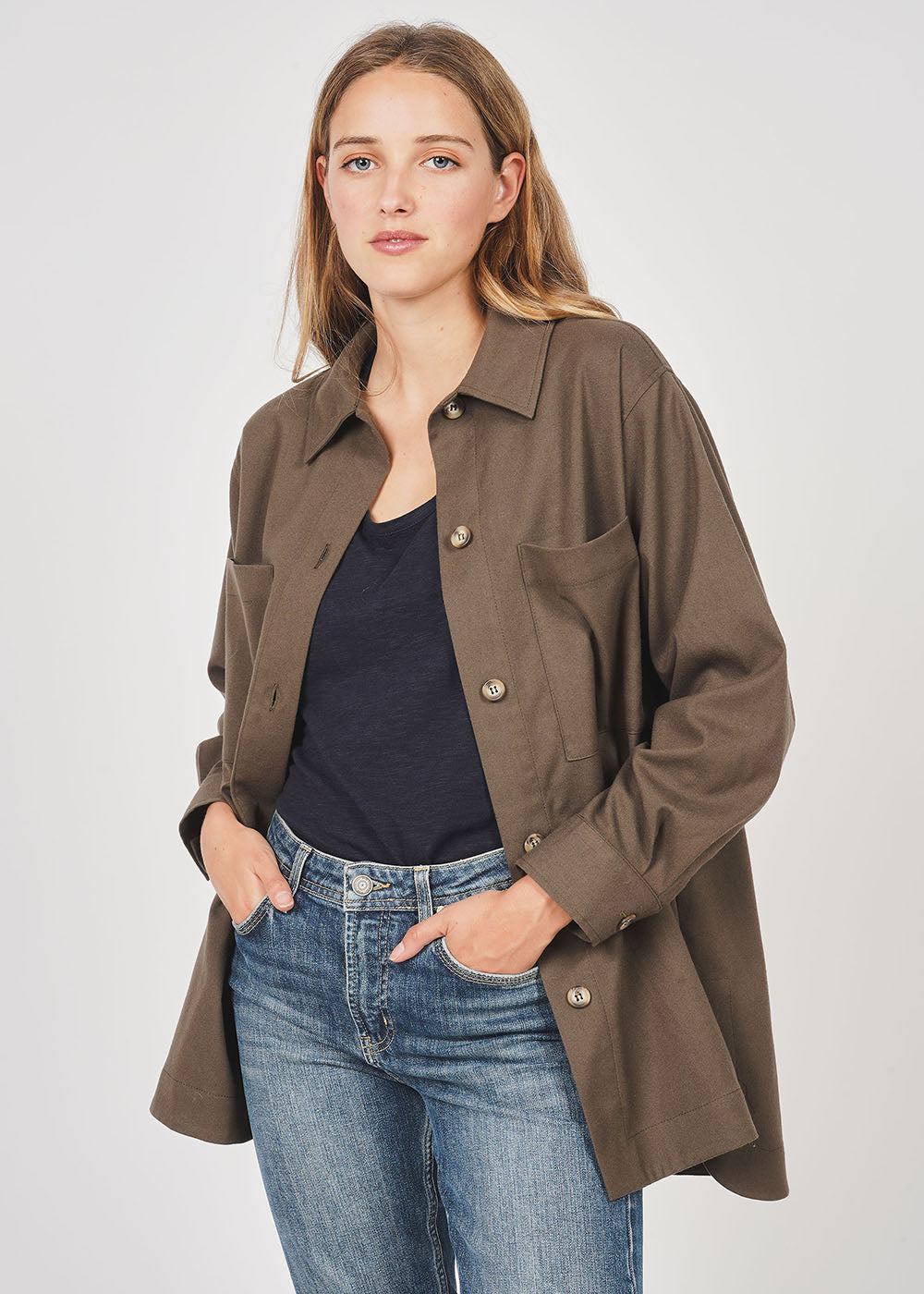 Short overshirt with long sleeves - Sud Express - 1 - Sud Express