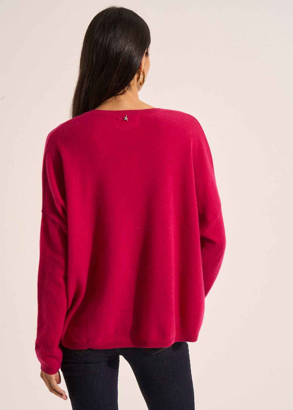 MONJOE Cashmere V-neck sweater with long sleeves - 3 - Sud Express - Sud Express