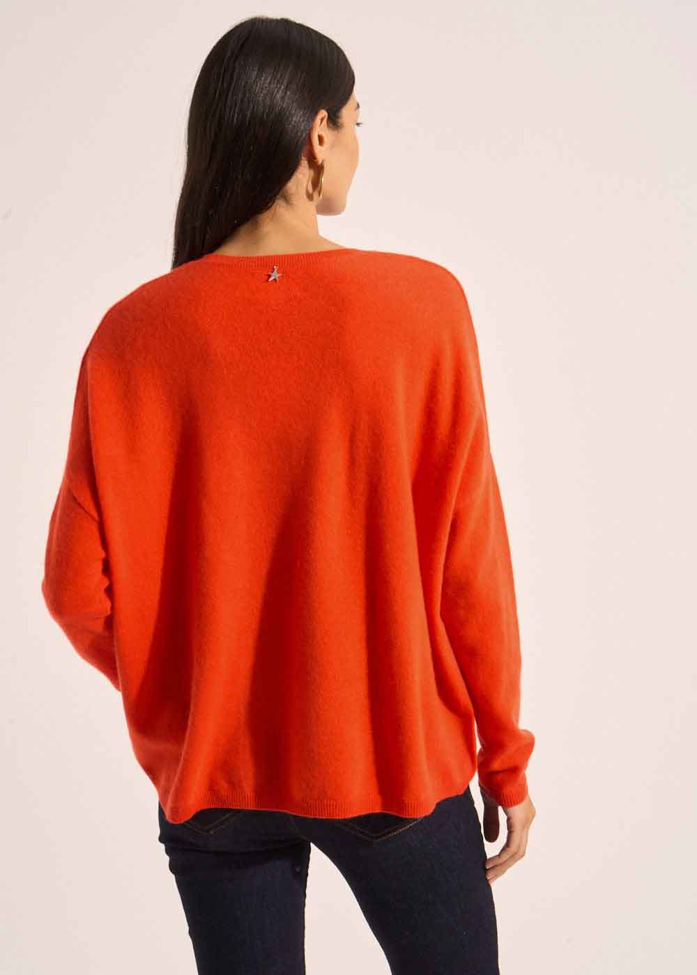 MONJOE Cashmere V-neck sweater with long sleeves - 3 - Sud Express - Sud Express