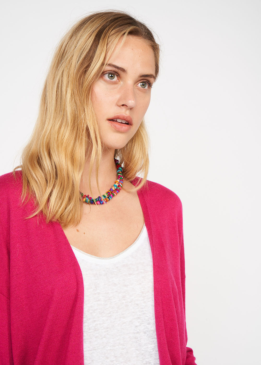 GANELLA Mid-length open vest with long sleeves - 2 - Sud Express - Sud Express