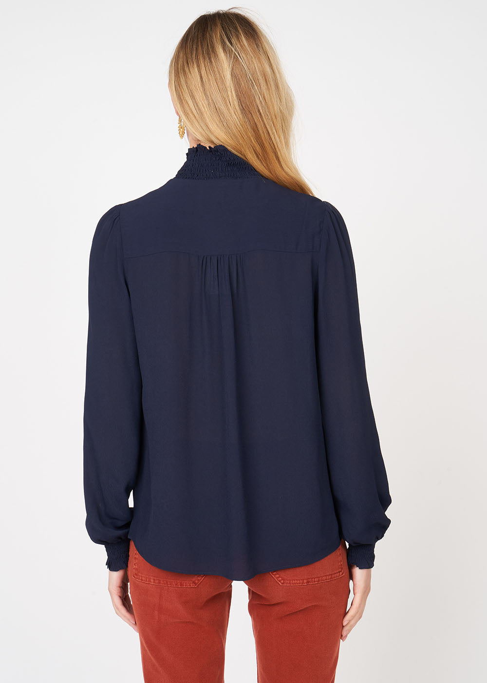 BIDER Long sleeves blouse with high collar - 2 - Sud Express - Sud Express