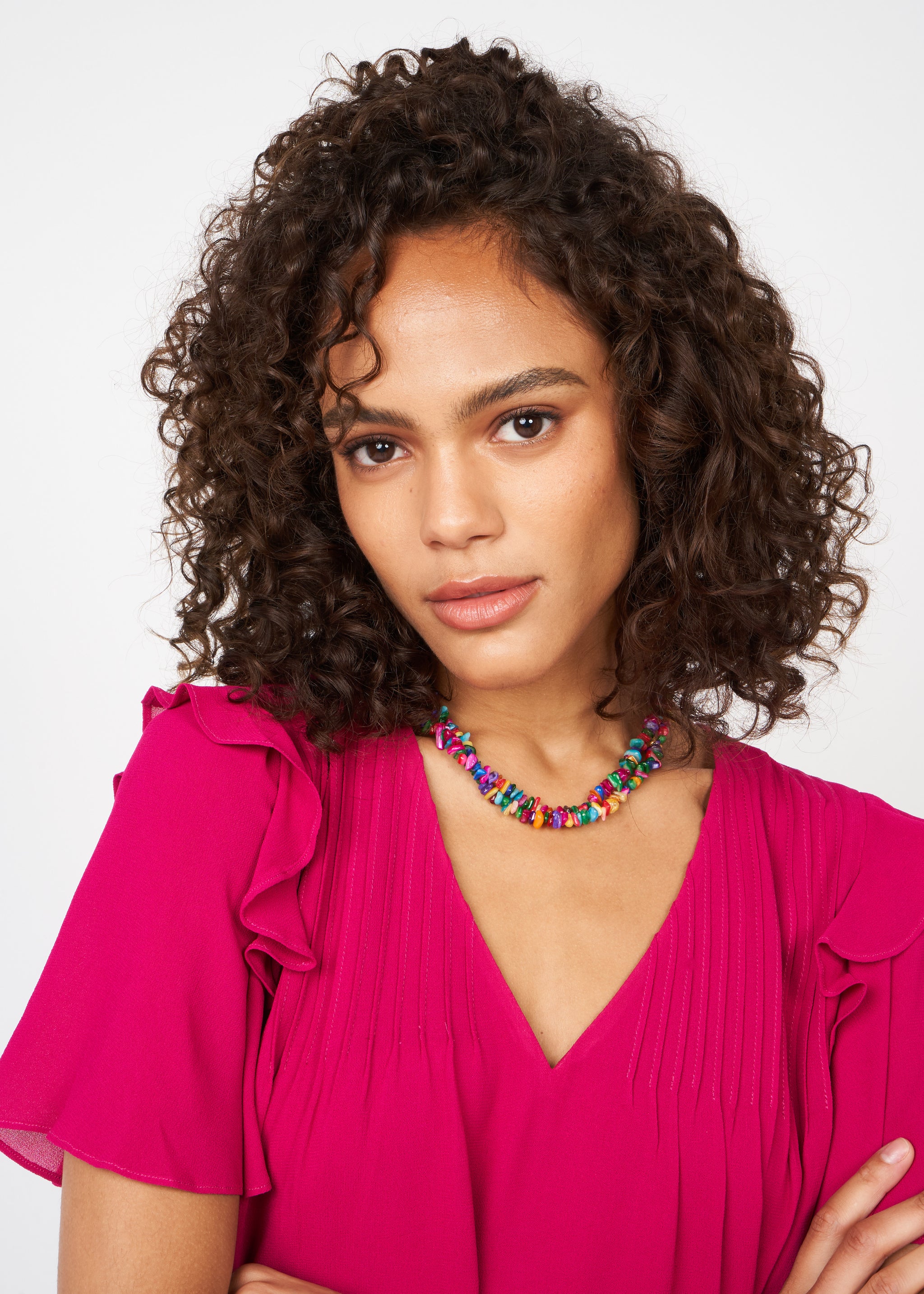 TELOUZ Ruffled Short Sleeve V-Neck Top - 2 - Sud Express - Sud Express