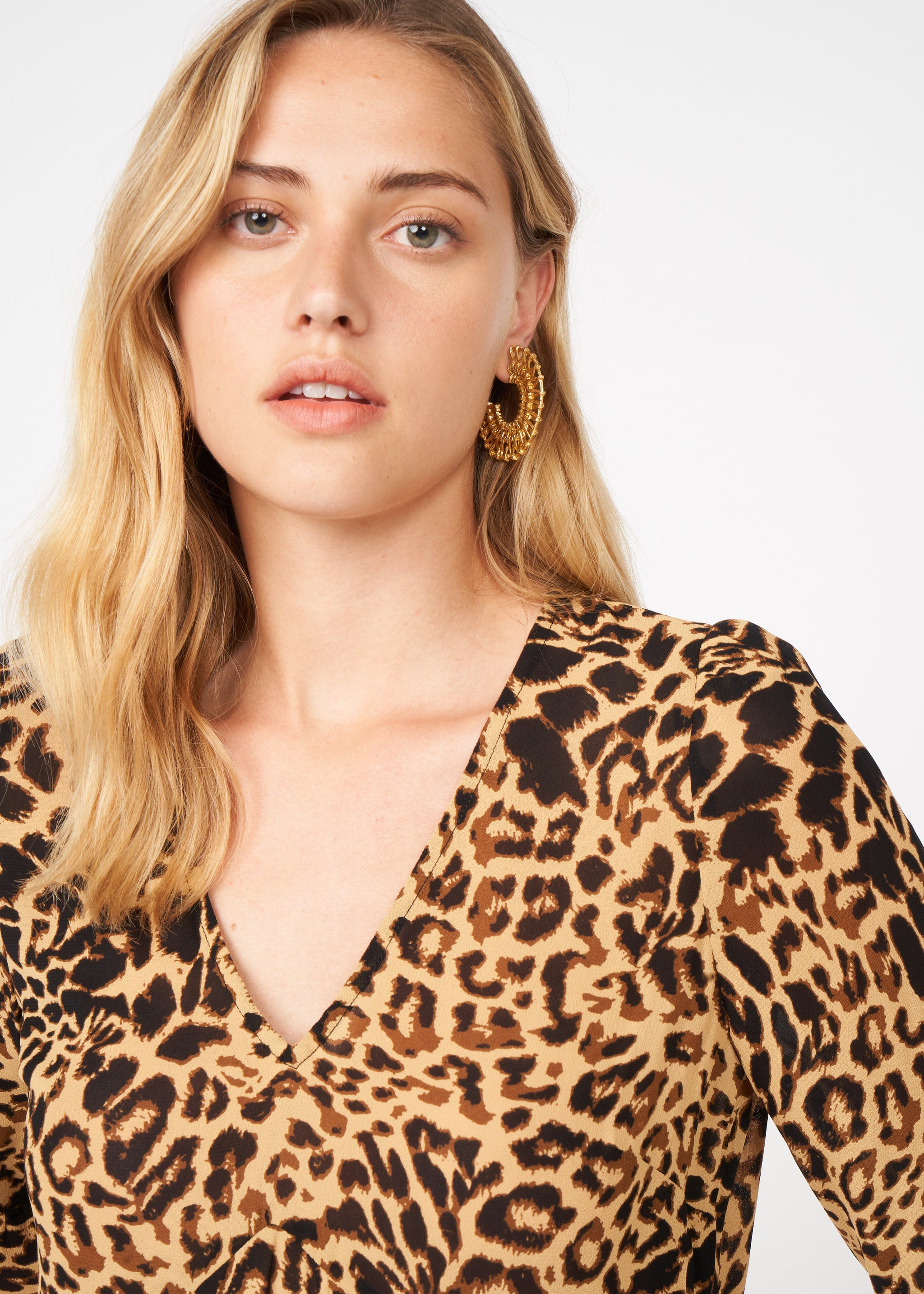 TIDA Printed V-neck top 3/4 sleeves - 3 - Sud Express - Sud Express