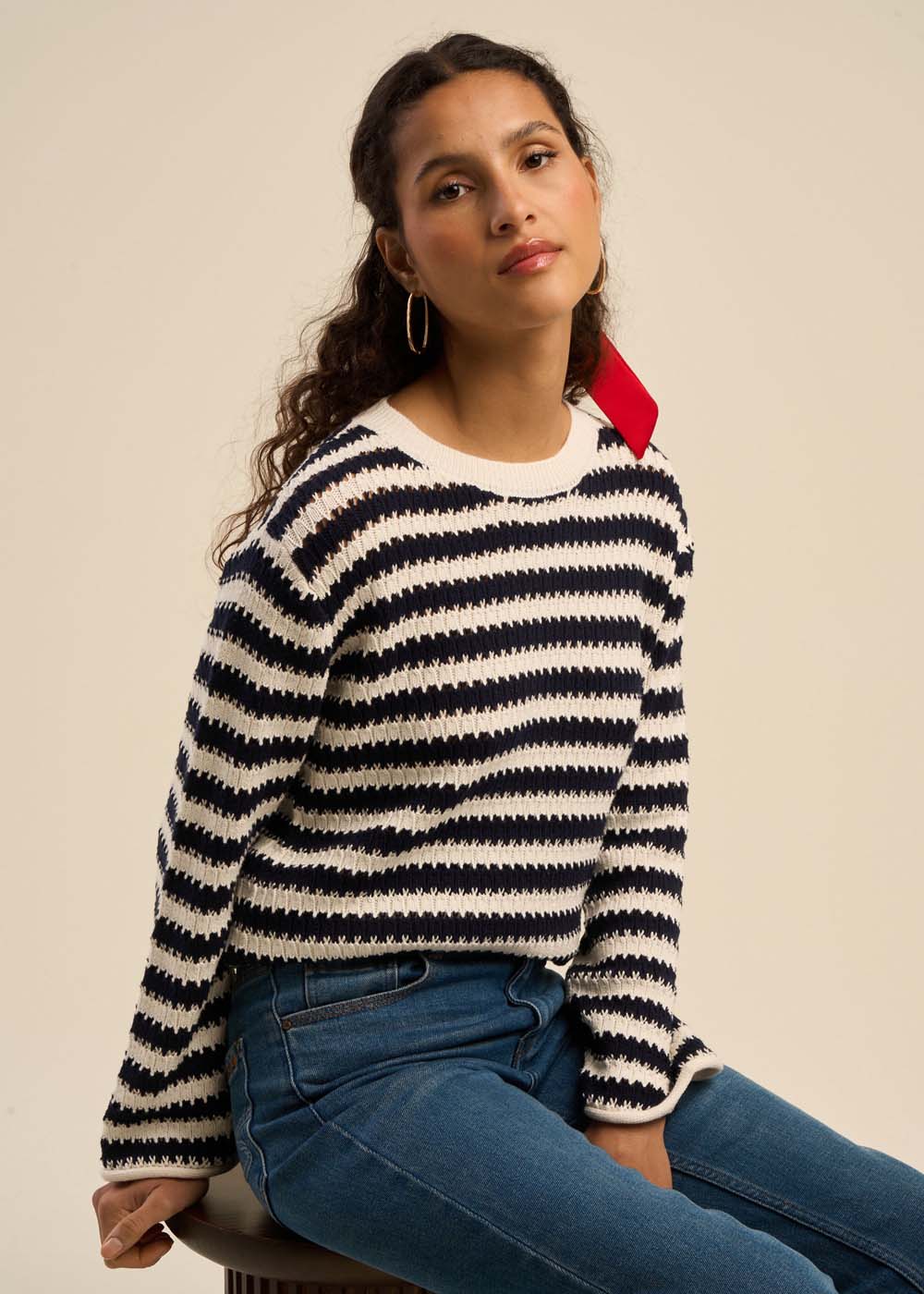 MACEO Striped Cotton Sweater - 1 - Sud Express - Sud Express