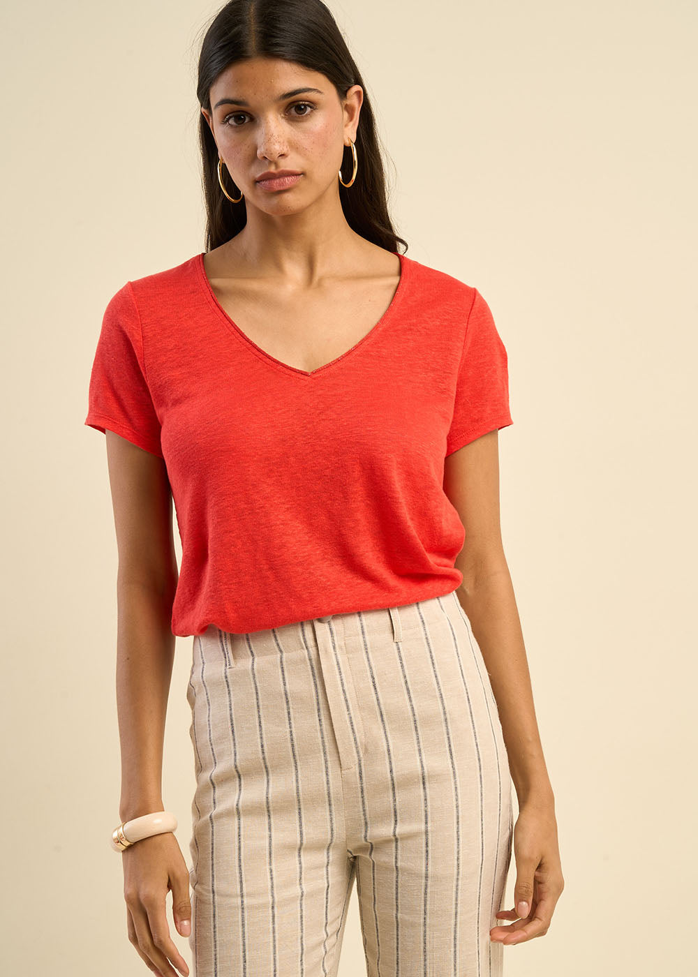 Linen short-sleeves t-shirt - Sud Express - 1 - Sud Express