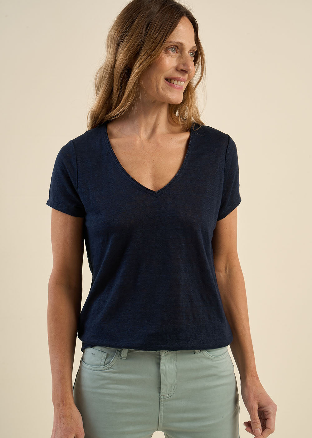 Linen short-sleeves t-shirt - Sud Express - 1 - Sud Express