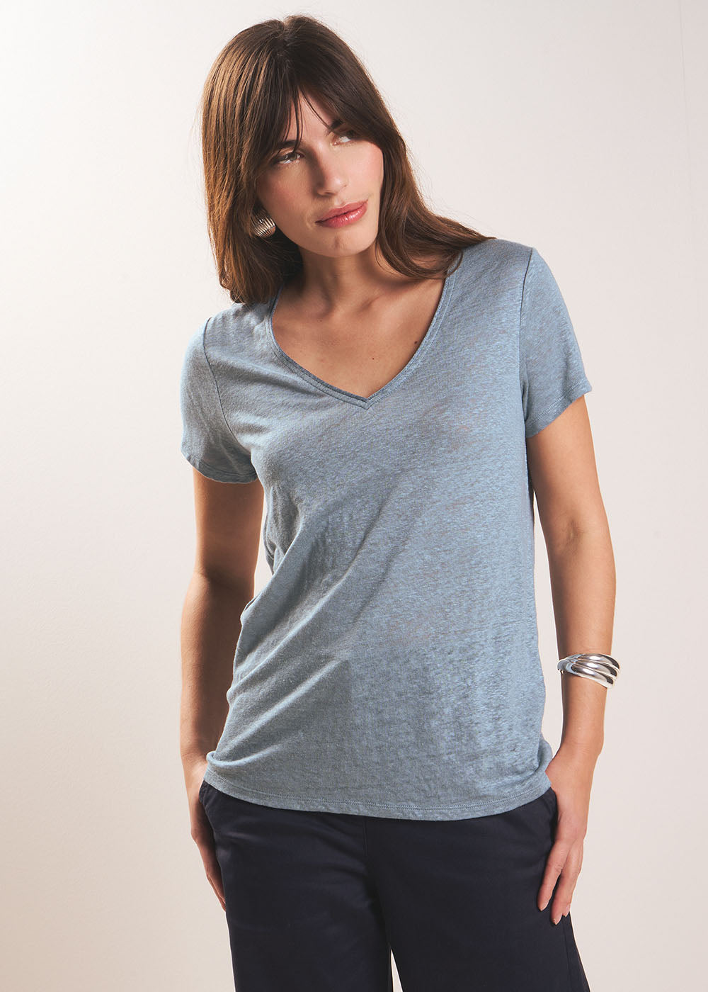 Linen short-sleeves t-shirt - Sud Express - 1 - Sud Express