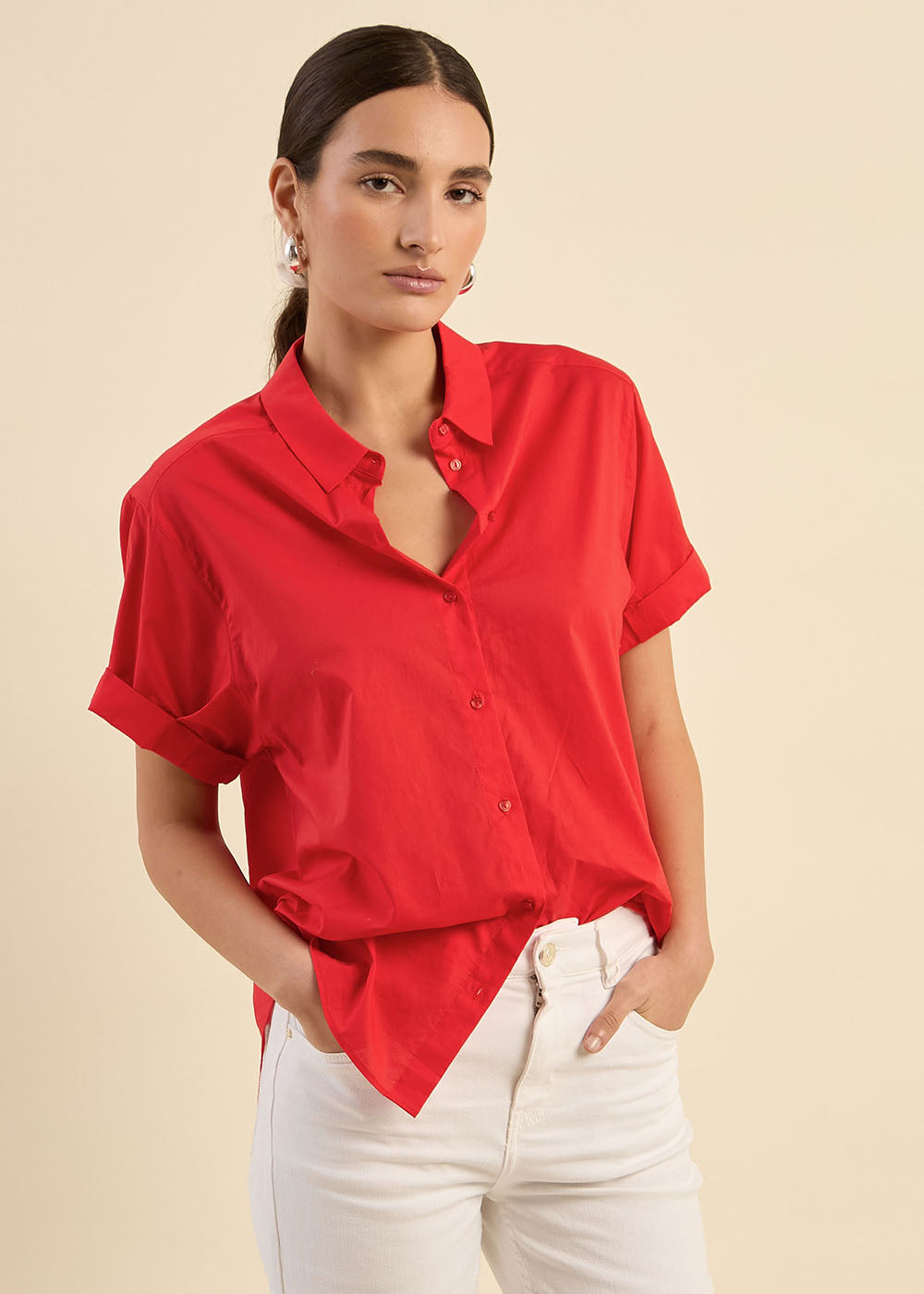 Cuffed short-sleeves shirt - Sud Express - 5 - Sud Express