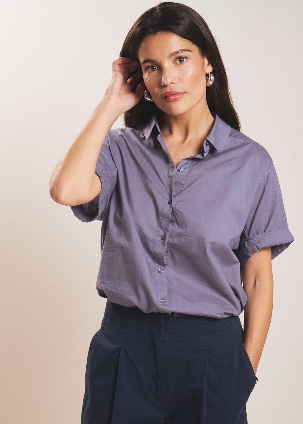 Cuffed short-sleeves shirt - Sud Express - 1 - Sud Express