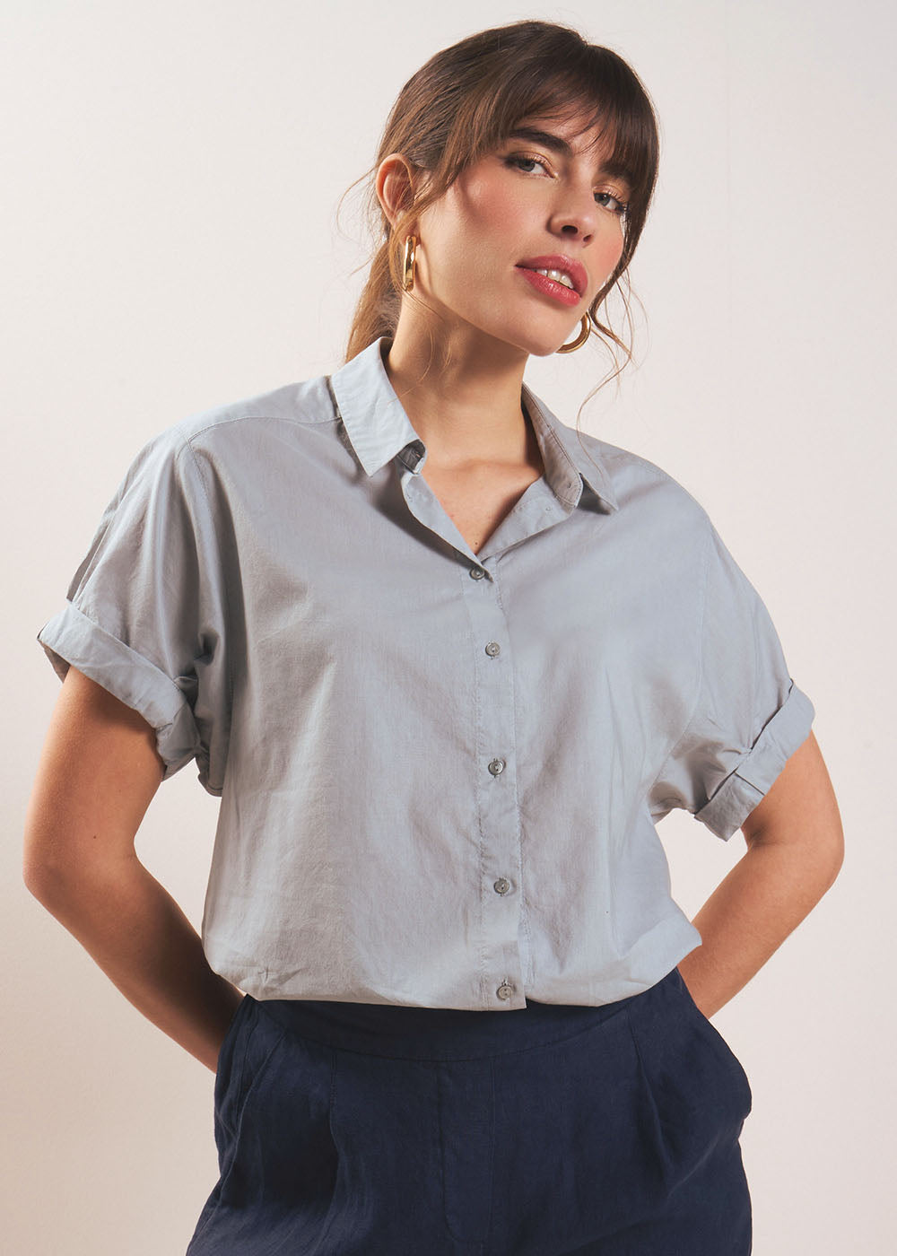 CANCUN Cuffed short-sleeves shirt - 1 - Sud Express - Sud Express