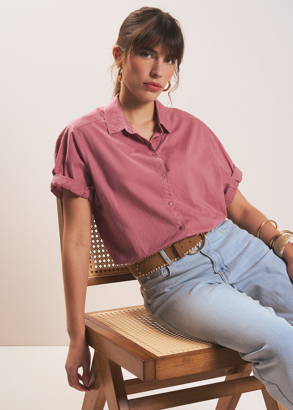 Cuffed short-sleeves shirt - Sud Express - 1 - Sud Express