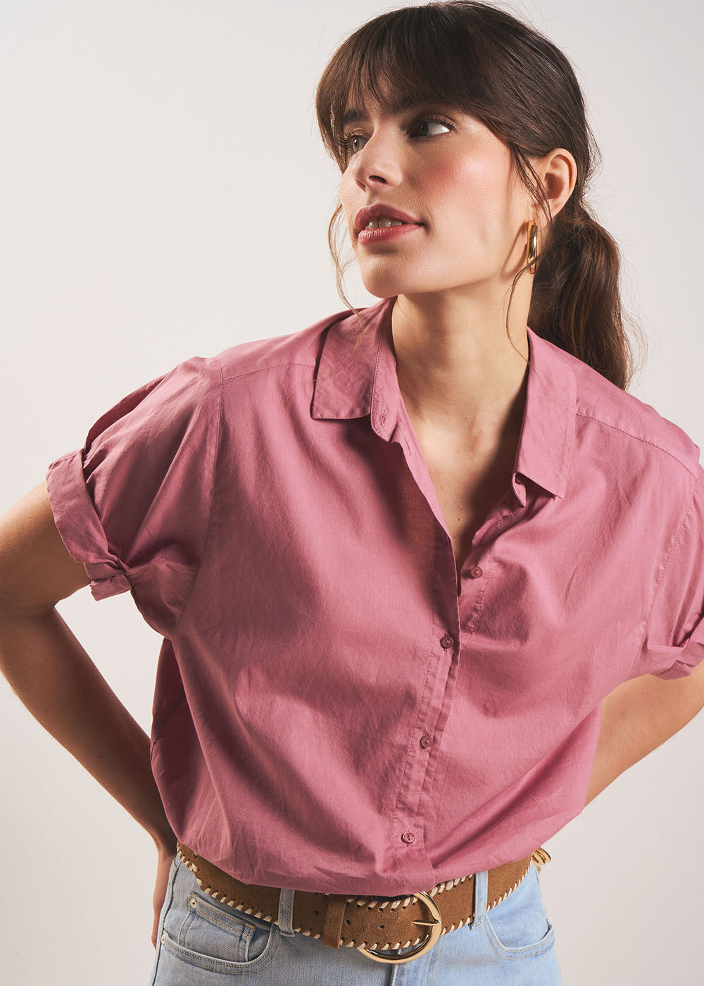 Cuffed short-sleeves shirt - Sud Express - 5 - Sud Express
