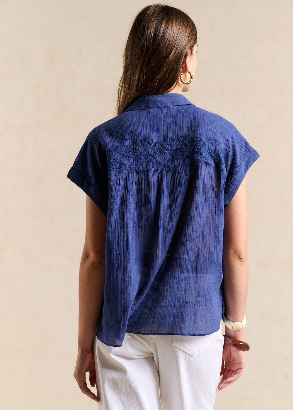 CELBY Embroidered Cotton Blouse - 3 - Sud Express - Sud Express