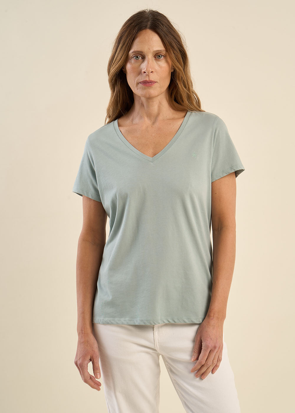 Cotton V-neck T-shirt - Sud Express - 1 - Sud Express