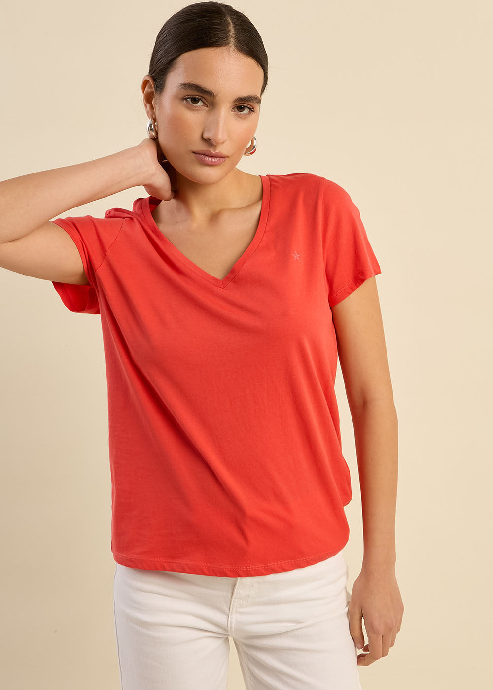 Cotton V-neck T-shirt - Sud Express - 5 - Sud Express