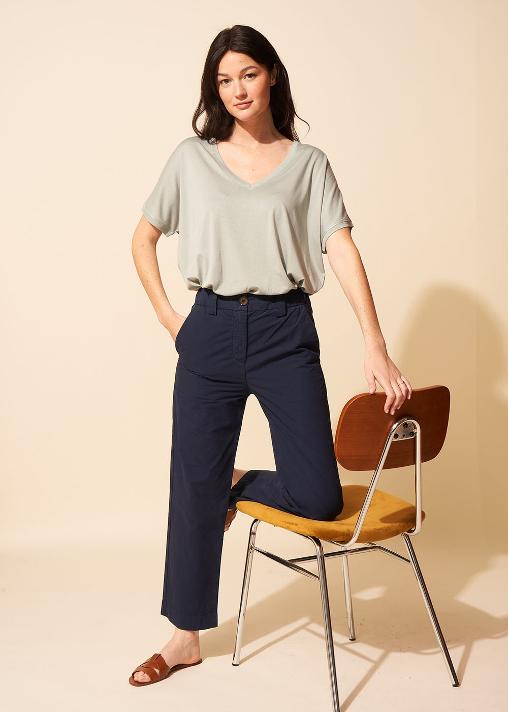 PLOFIN Wide leg and high waist trousers - 2 - Sud Express - Sud Express