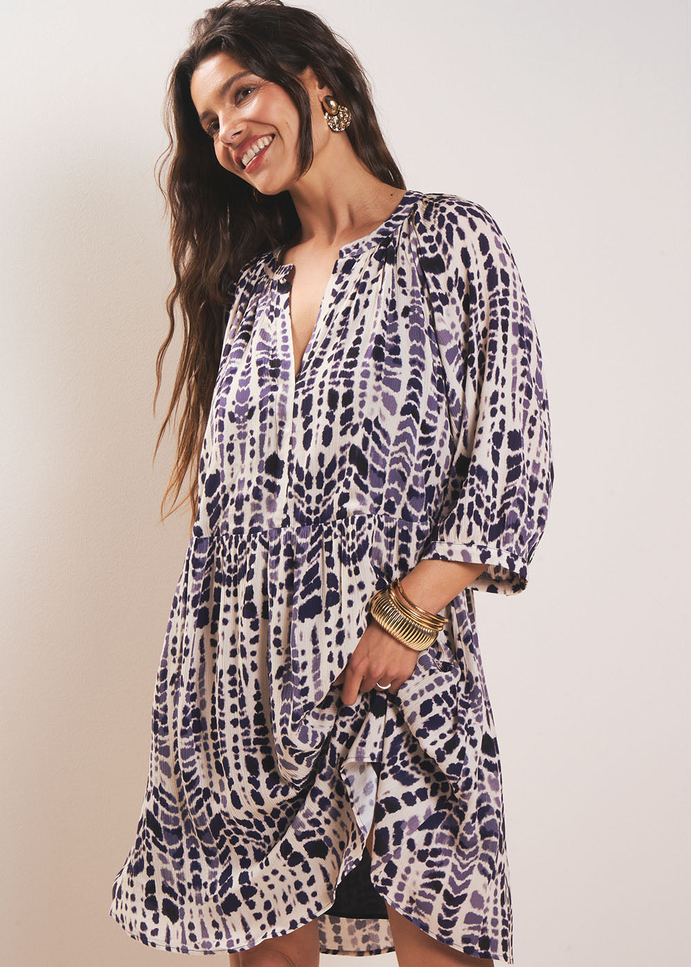 Printed short dress - Sud Express - 5 - Sud Express