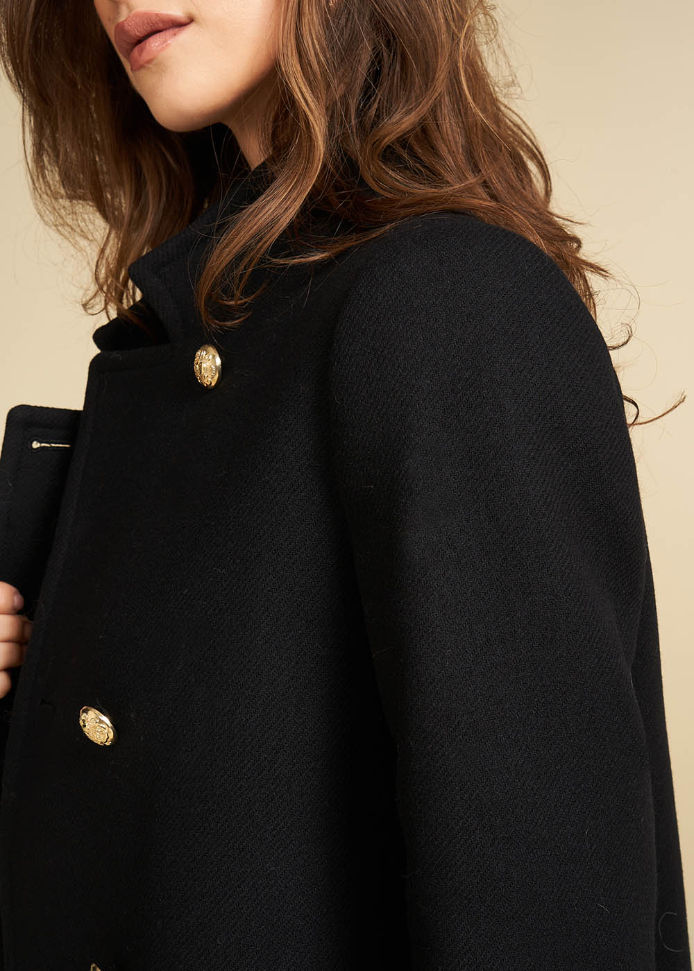 MALEKA  Mid-length woolen cloth peacoat - 2 - Sud Express - Sud Express
