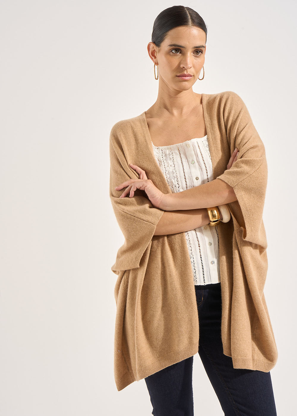 GWENAELLE Loose-fitting cashmere cardigan - 1 - Sud Express - Sud Express