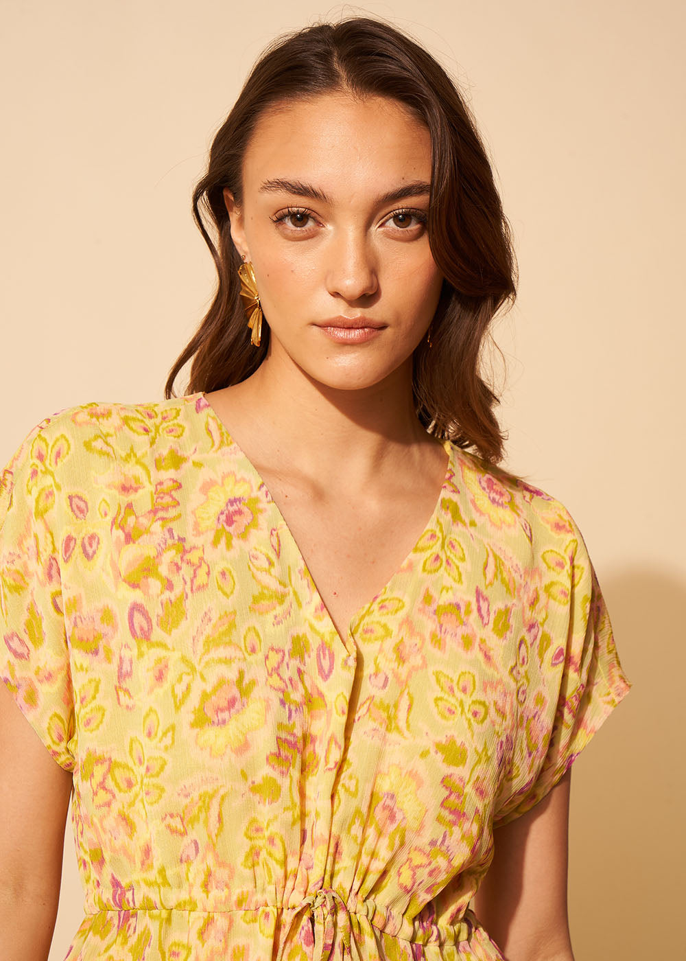 TWILLY Short sleeve V-neck top - 2 - Sud Express - Sud Express