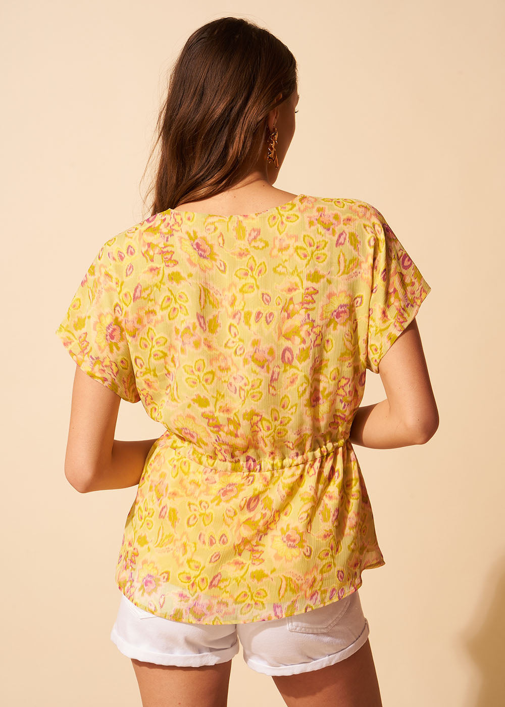 TWILLY Short sleeve V-neck top - 1 - Sud Express - Sud Express