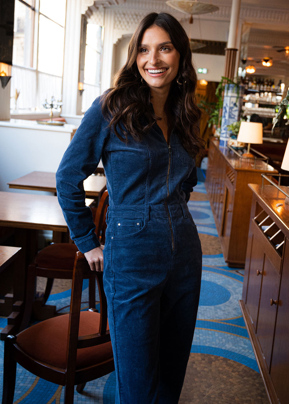 CLAIRY Long-sleeved corduroy trouser suit - 2 - Sud Express - Sud Express