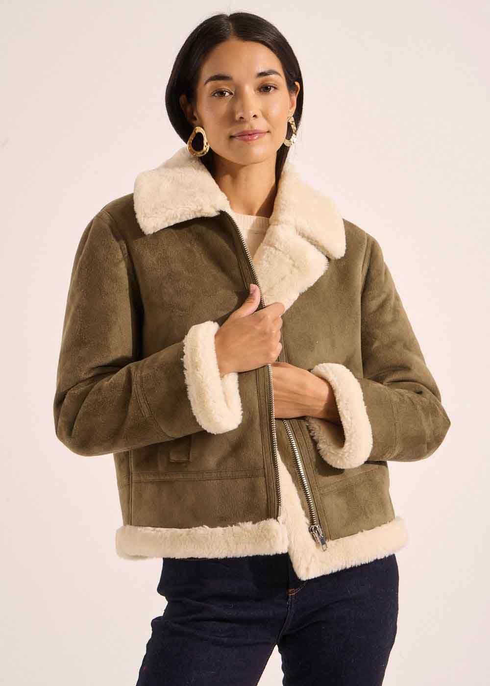 MALVINO Faux wool jacket - 1 - Sud Express - Sud Express