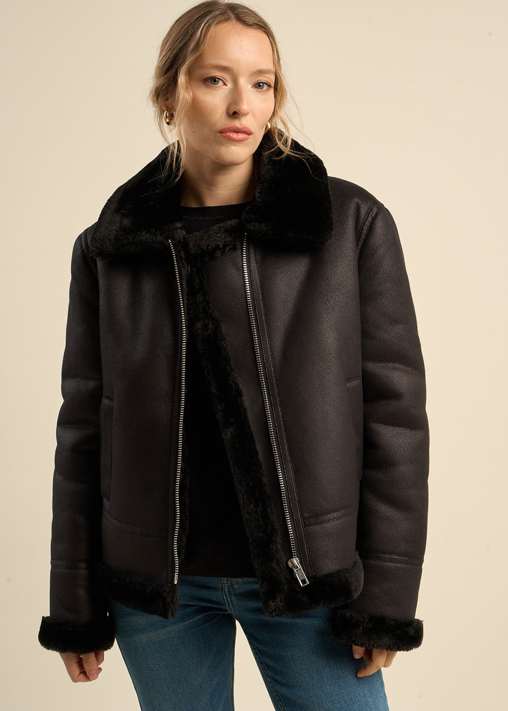 MALVINO Faux wool jacket - 1 - Sud Express - Sud Express