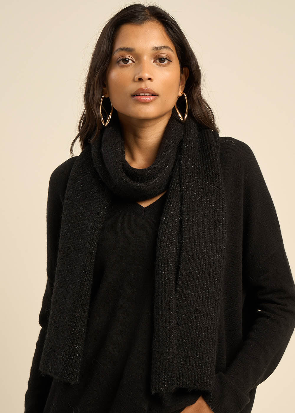 ESPELETTE Ribbed scarf with lurex - 1 - Sud Express - Sud Express