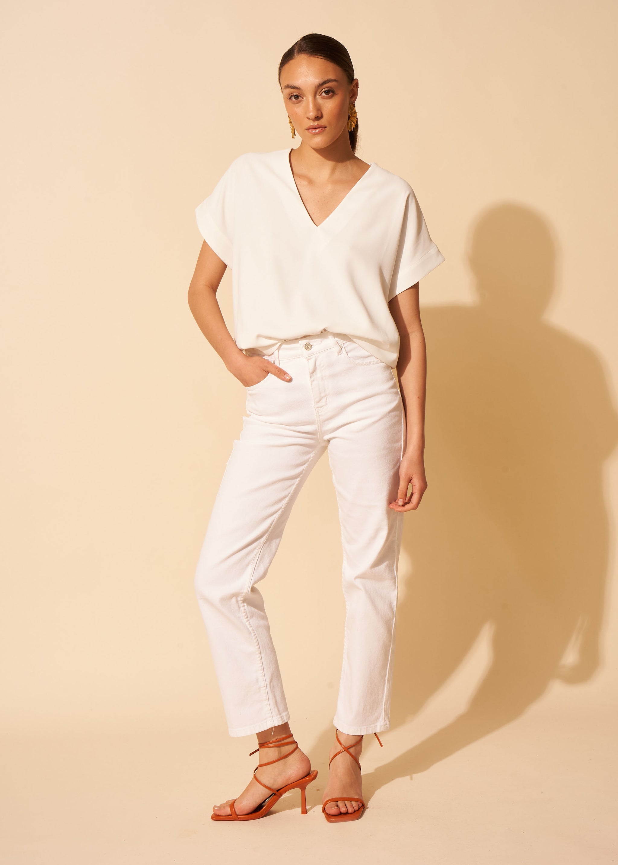 DEBBY Five-pocket high-waisted jeans - 4 - Sud Express - Sud Express