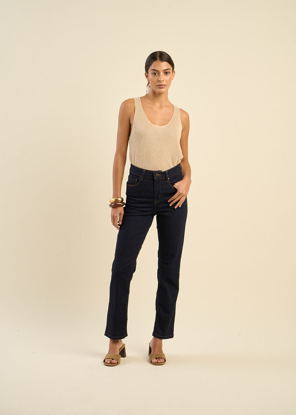 DEBBY Five-pocket high-waisted jeans - 2 - Sud Express - Sud Express
