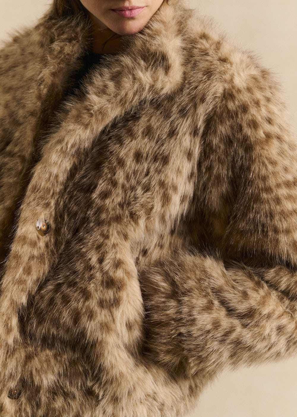 MAMBILY Printed Doe Effect Faux Fur Coat - 4 - Sud Express - Sud Express