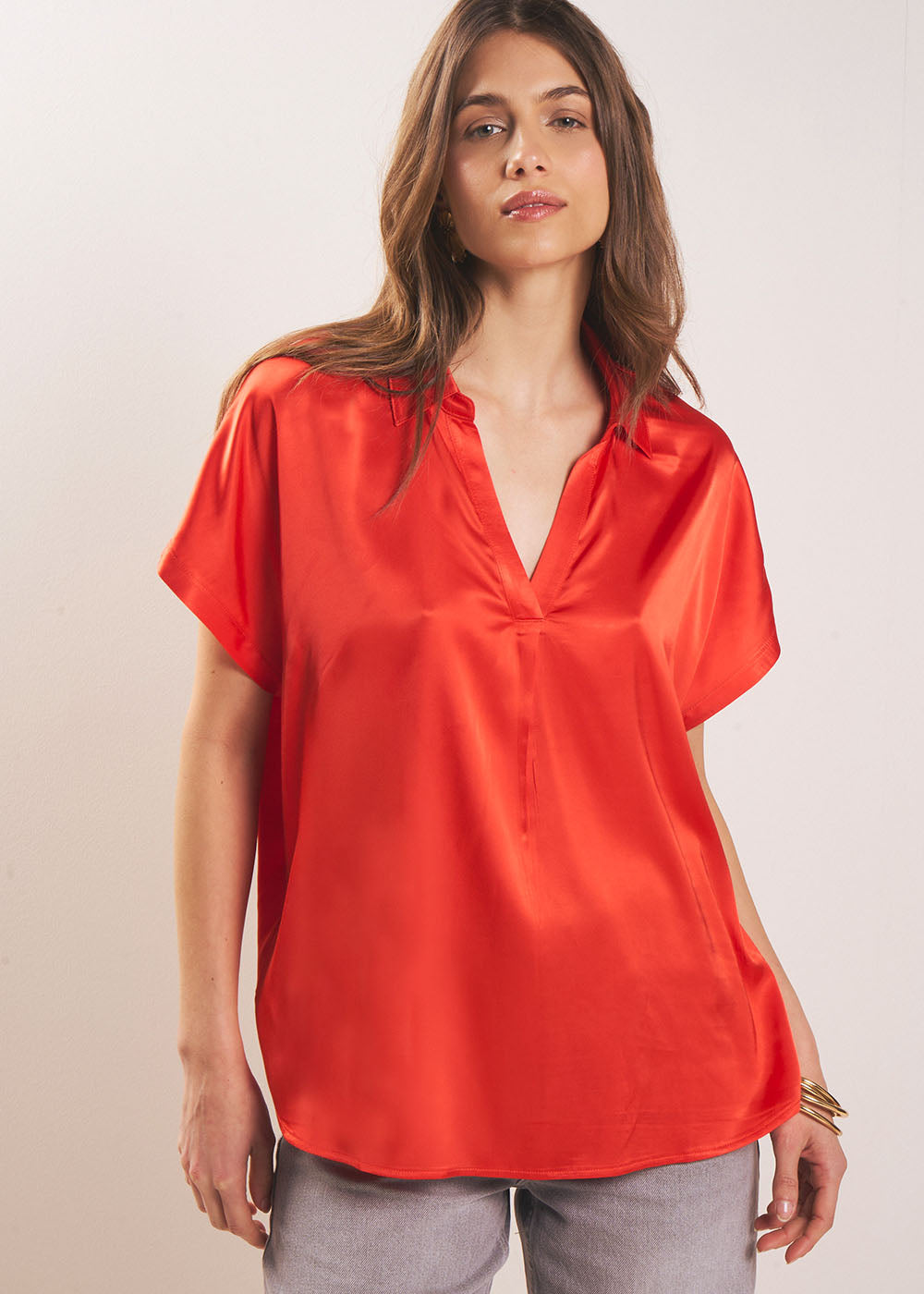 Satin Fluid Blouse - Sud Express - 5 - Sud Express
