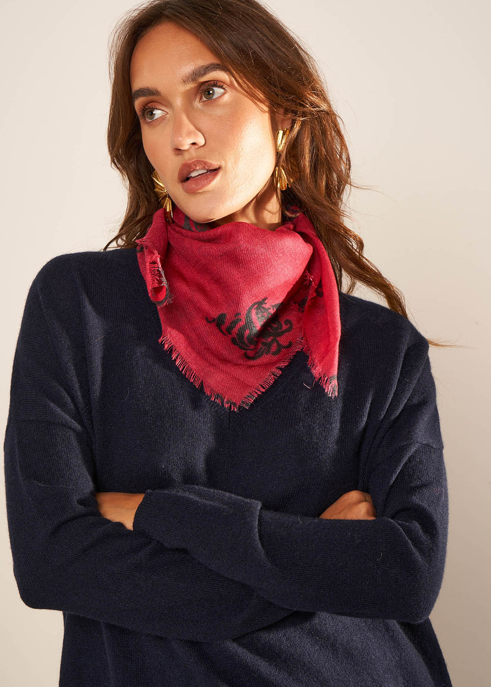EPIC Square wool and silk scarf - 2 - Sud Express - Sud Express