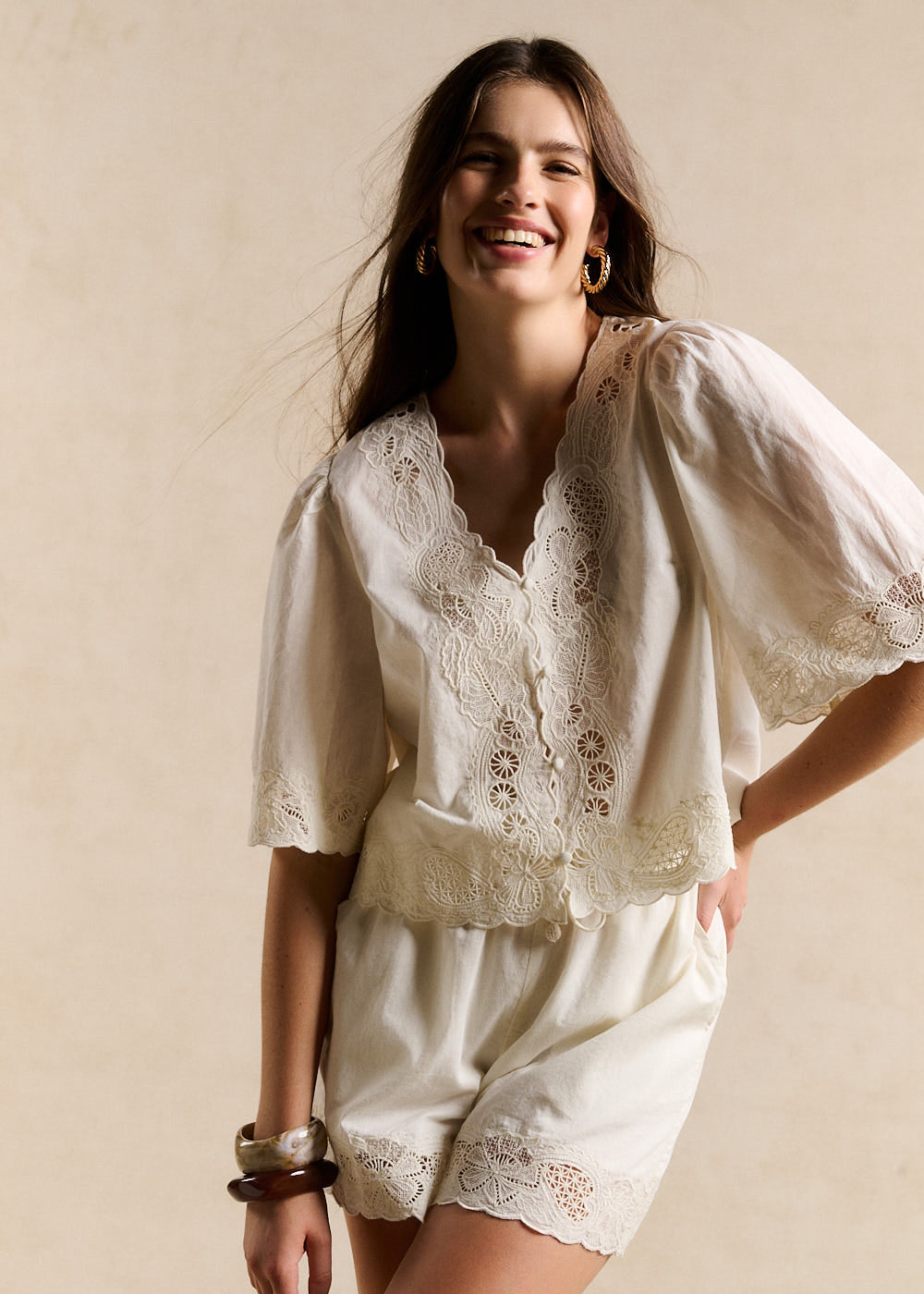 Lace trim top - Sud Express - 5 - Sud Express