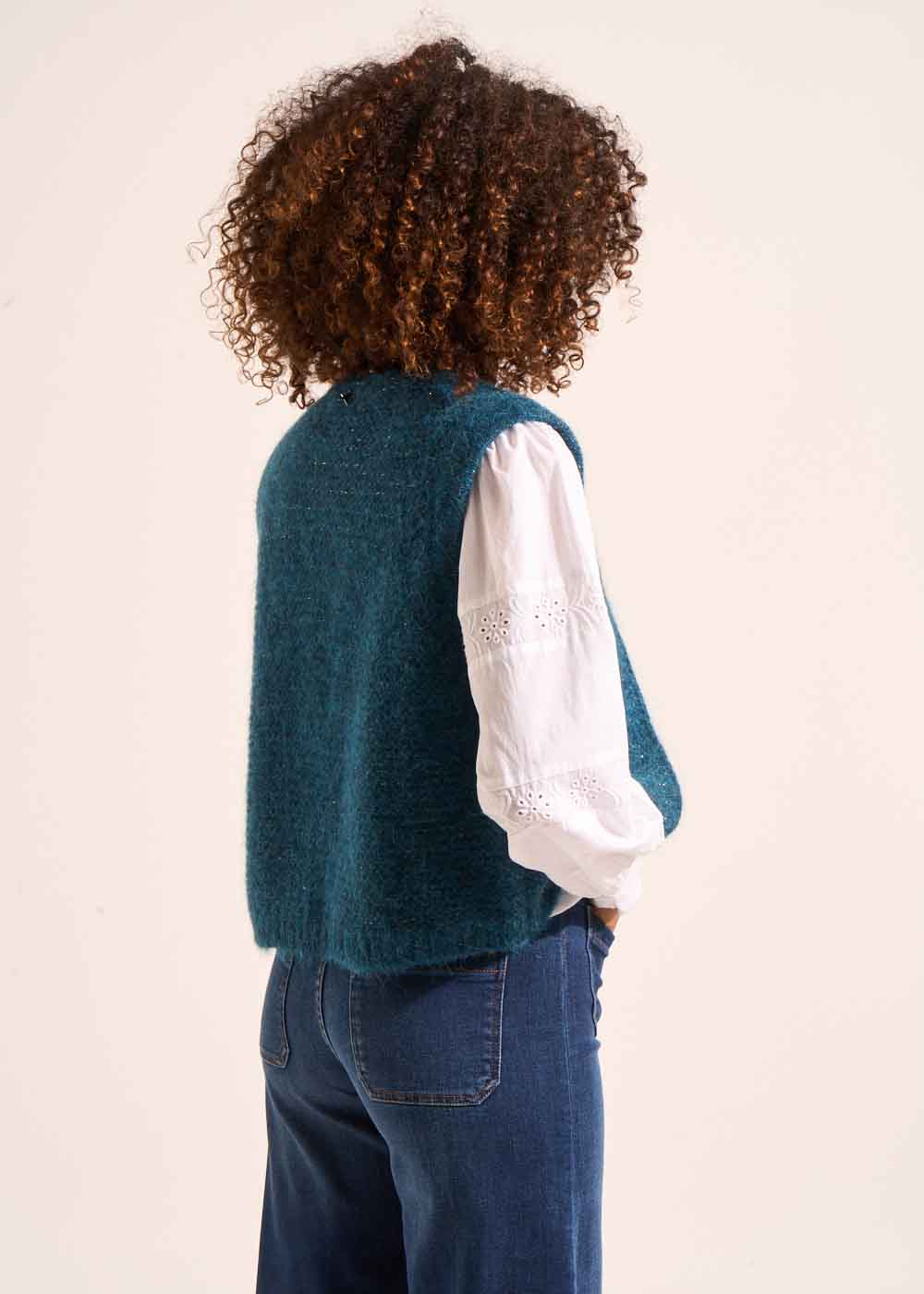 Cardigan sleeveless shorts in mohair - Sud Express - 6 - Sud Express