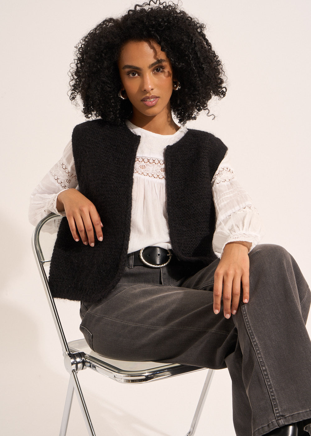 GOTANAX Cardigan sleeveless shorts in mohair - 1 - Sud Express - Sud Express