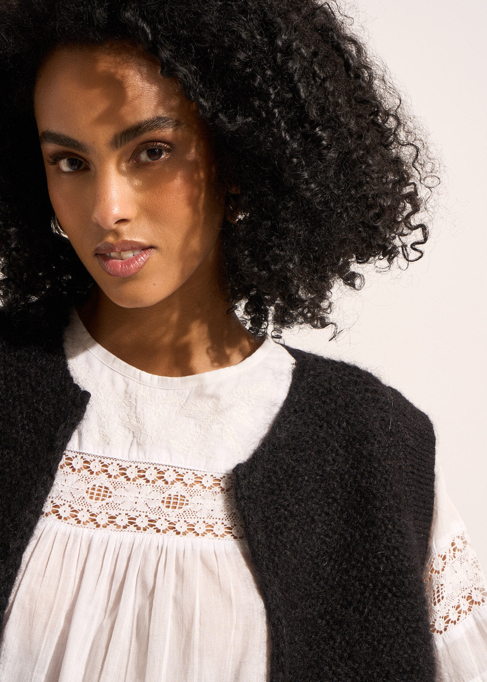 Cardigan sleeveless shorts in mohair - Sud Express - 2 - Sud Express