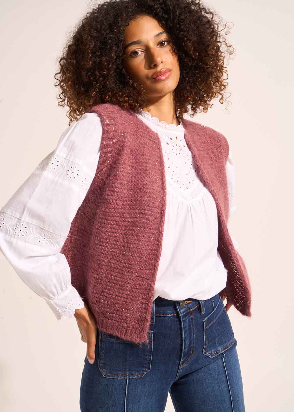 GOTANAX Cardigan sleeveless shorts in mohair - 1 - Sud Express - Sud Express