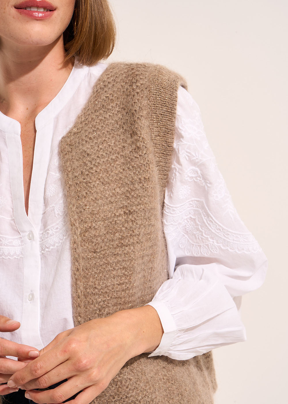 GOTANAX Cardigan sleeveless shorts in mohair - 2 - Sud Express - Sud Express