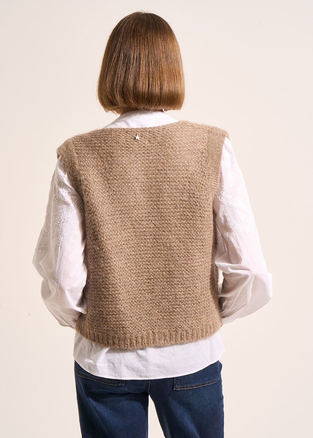 GOTANAX Cardigan sleeveless shorts in mohair - 3 - Sud Express - Sud Express