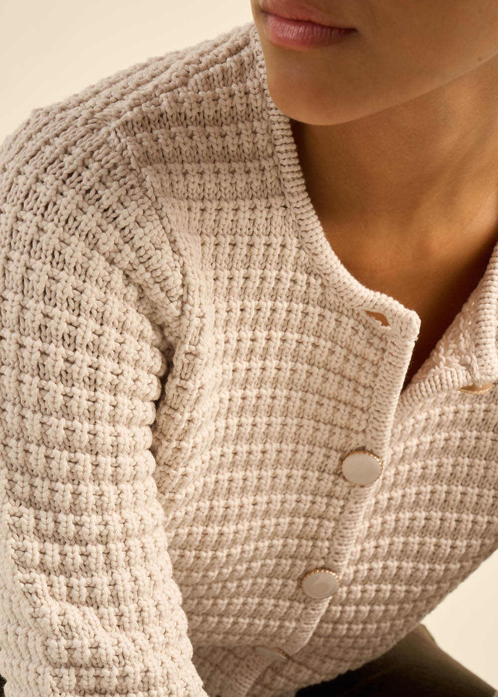 GILARY Cardigan with jewel button details - 2 - Sud Express - Sud Express