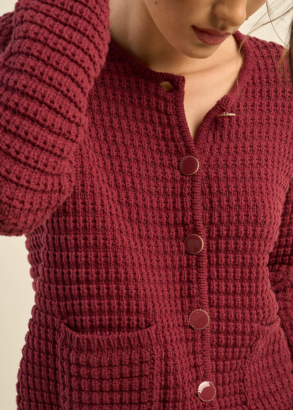 GILARY Cardigan with jewel button details - 2 - Sud Express - Sud Express