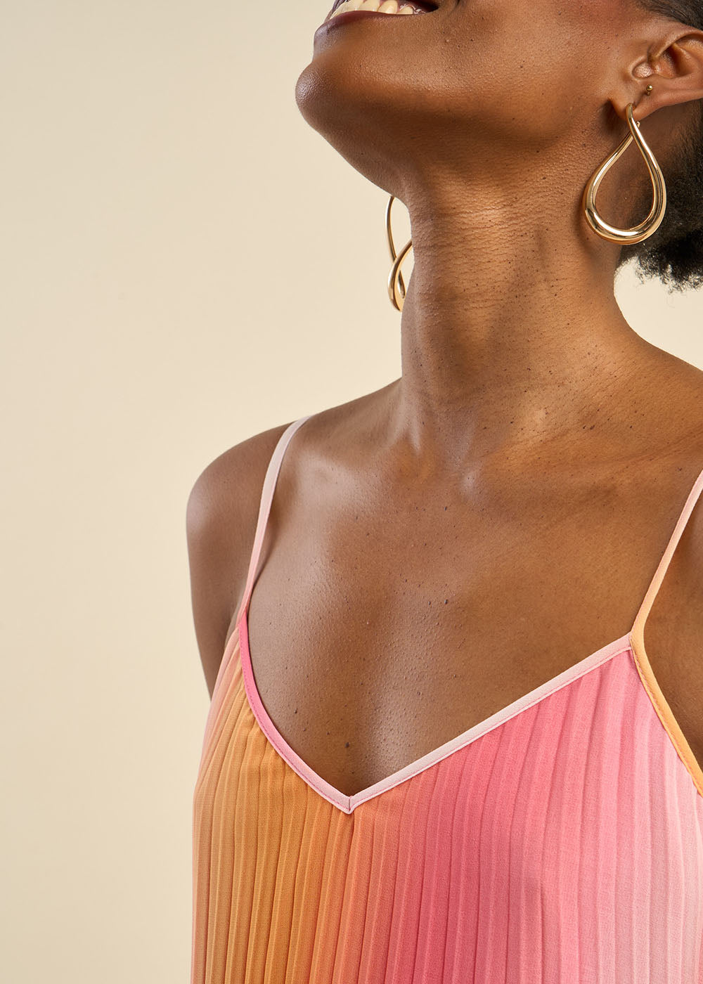 ROSALA Pleated long dress with straps - 3 - Sud Express - Sud Express