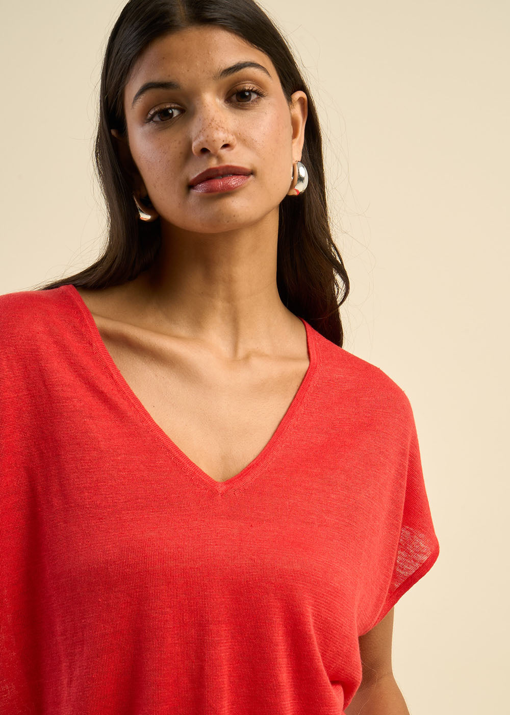 MAELLAEY Sleeveless V-neck jumper 100% linen - 1 - Sud Express - Sud Express