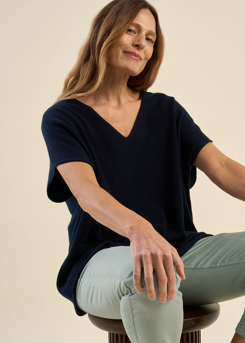 Pull manches courtes en cachemire - Sud Express - 6 - Sud Express