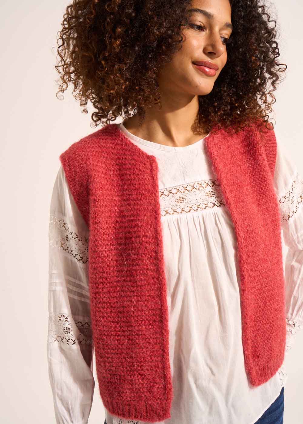 GOTANA Short sleeveless mohair cardigan - 1 - Sud Express - Sud Express