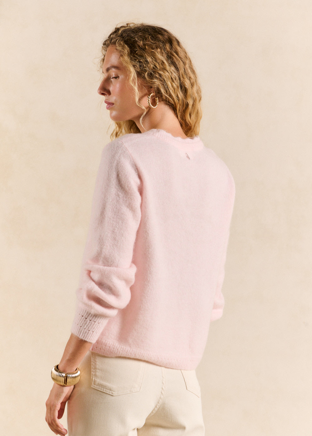 Mohair cardigan with openwork knit - Sud Express - 3 - Sud Express