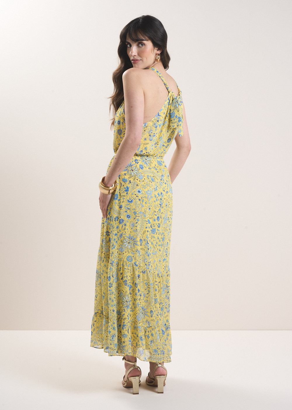 Long printed dress with a high neck - Sud Express - 6 - Sud Express