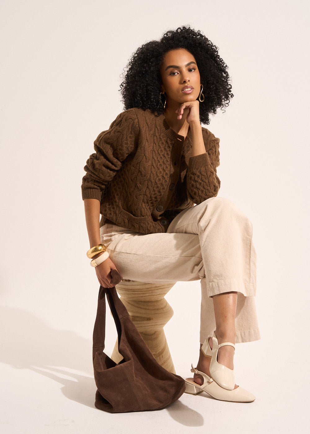 GILIA Twisted wool cardigan with patch pockets - 4 - Sud Express - Sud Express